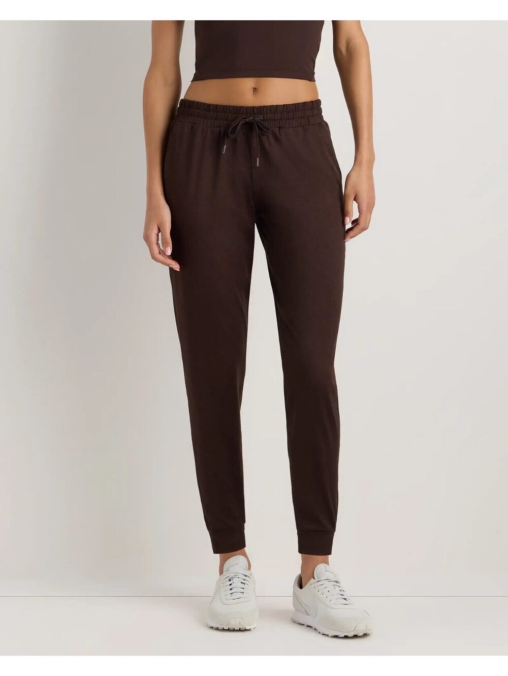 Quince Flowknit Mid-Rise Women’s Joggers Coffee Bean Brown Size Small